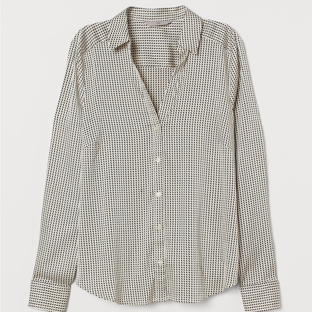 4 for $20 🫧 H&M // Monochrome Geometric Blouse